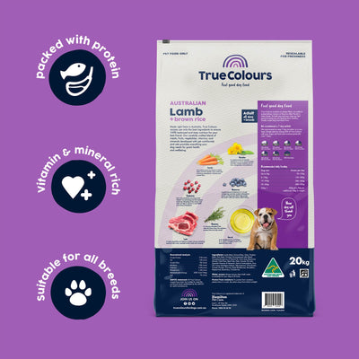 True Colours Adult Dog Dry Food Australian Lamb and Brown Rice