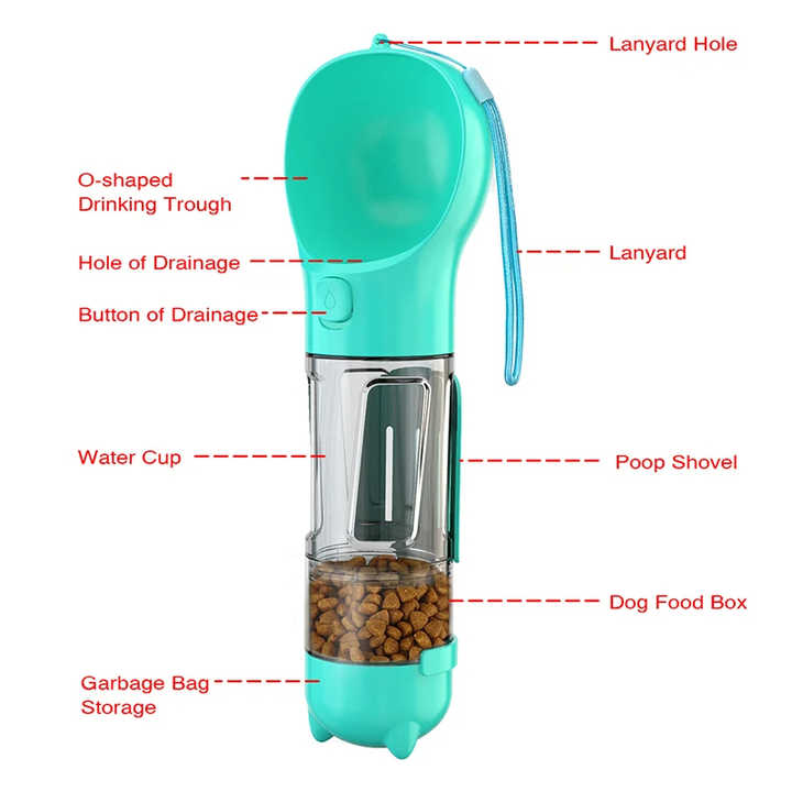 Outdoor Portable Multifunctional Dog Bottle - Green