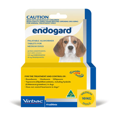 Virbac Endogard Allwormer Medium Dogs - 4 Tablets