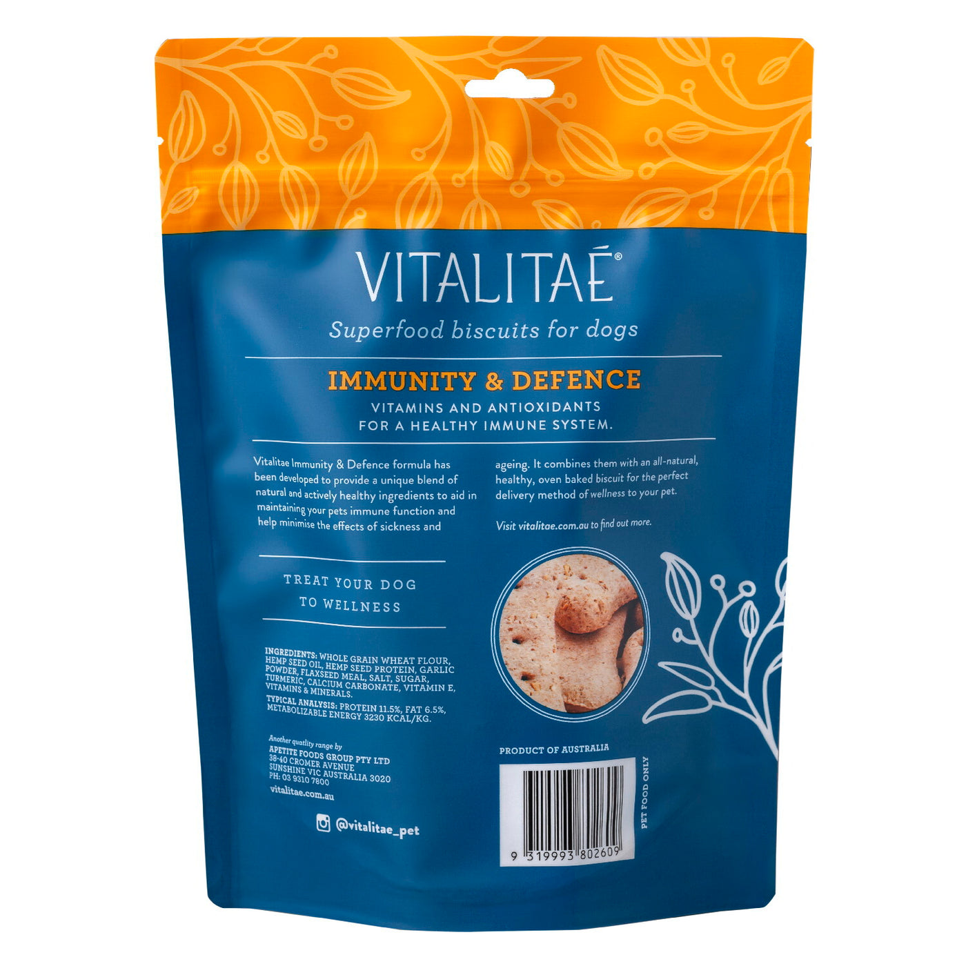 Vitalitae Dogs Superfood Biscuits 350g - Immunity & Defence Treats