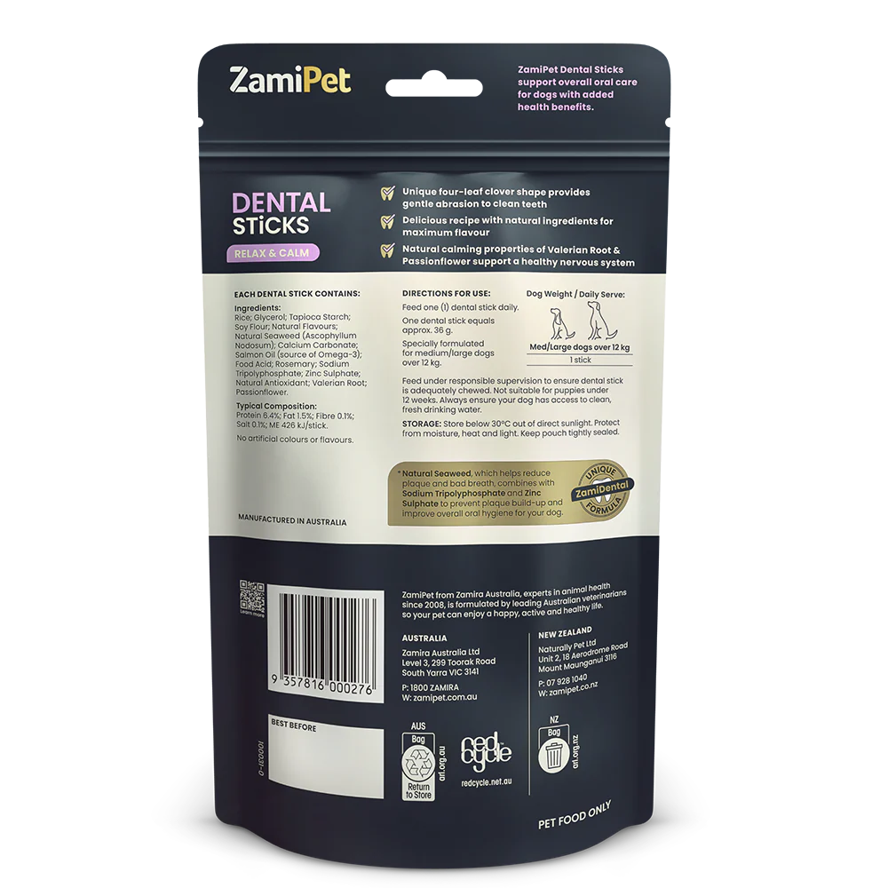 ZamiPet Adult Dog Dental Sticks Relax & Calm