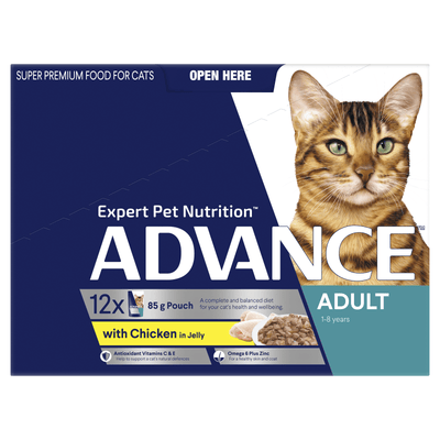 Advance Adult Cat Wet Food Chicken in Jelly Pouches 12 x 85g