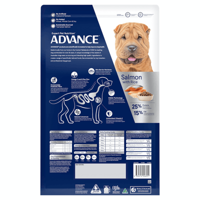 Advance Adult Dog Food For Sensitive Skin And Digestion Salmon with Rice Recipe 13Kg