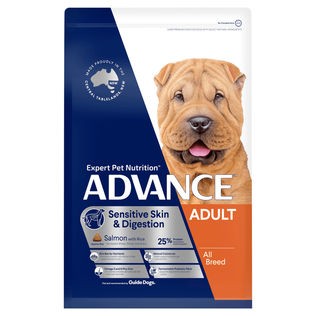 Advance Adult Dog Food For Sensitive Skin And Digestion Salmon with Rice Recipe 13Kg