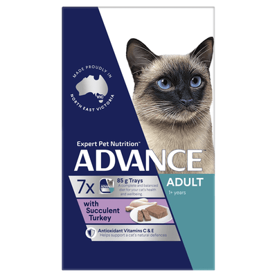 Advance Adult Cat Wet Food Succulent Turkey Trays 7 x 85g