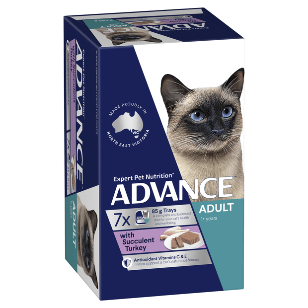 Advance Adult Cat Wet Food Succulent Turkey Trays 7 x 85g