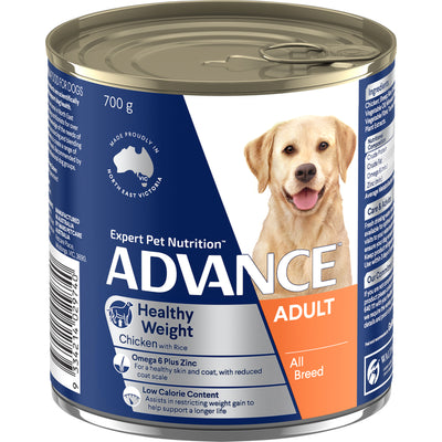 Advance Adult Dog Wet Food Tins Healthy Weight Chicken & Rice Recipe