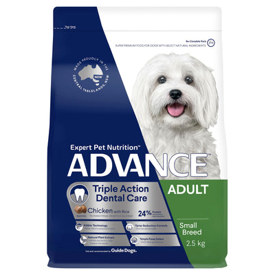 Advance Adult Dog Food Small Breed Triple Dental Care - 2.5kg