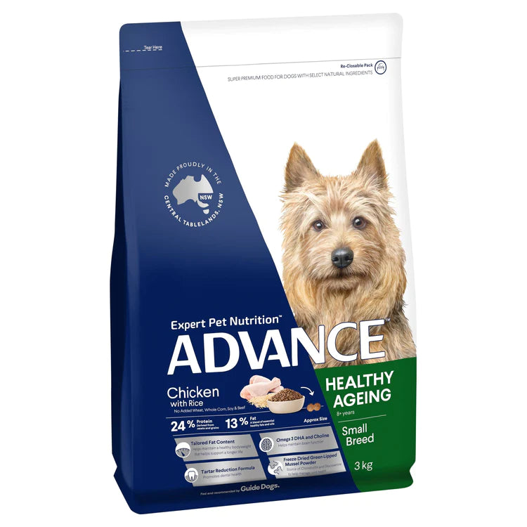 Advance Adult Dog Small Breed Healthy Ageing Chicken with Rice Recipe - 3kg