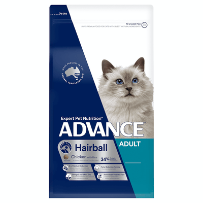 ADVANCE Adult Cat Dry Food Hairball Care Chicken & Rice Recipe 2kg