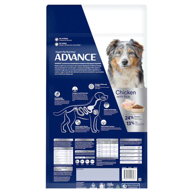 Advance Adult Dog Medium Breed Healthy Ageing Chicken & Rice Recipe - 15kg