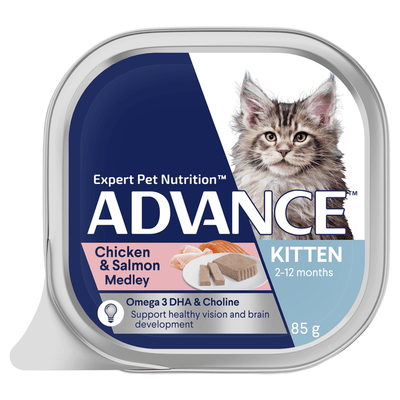 Advance Kitten Wet Food Chicken & Salmon Medley 7 x 85g