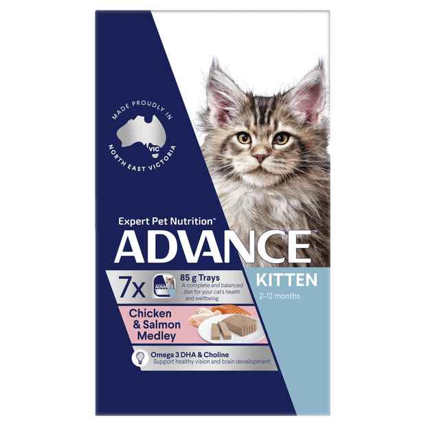 Advance Kitten Wet Food Chicken & Salmon Medley 7 x 85g