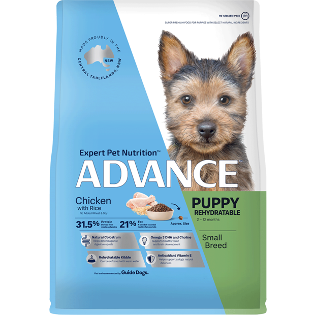 Advance Puppy Dry Food Small Breed Rehydratable Chicken with Rice Recipe