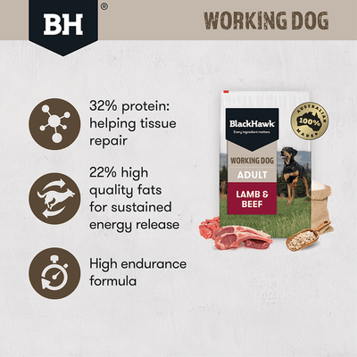 Black Hawk Working Dog Food Lamb & Beef Recipe - 20kg