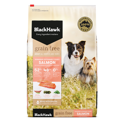 Black Hawk Adult Dog Food GRAIN FREE Salmon Recipe