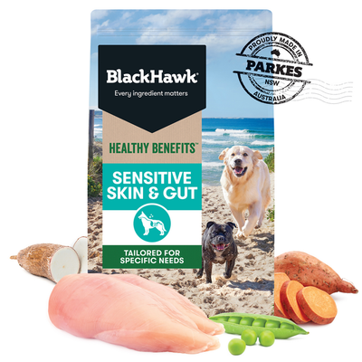 Black Hawk Dog Dry Food Sensitive Skin & Gut Healthy Benefits Chicken Recipe