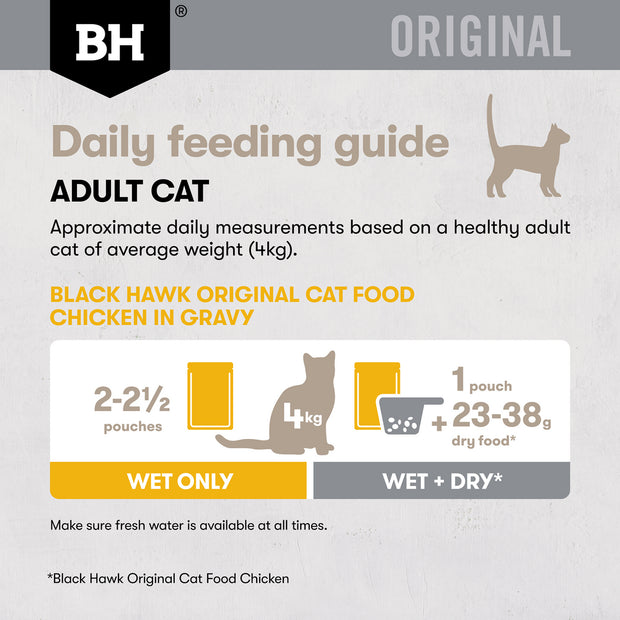 Black Hawk Pouches Adult Cat Wet Food Variety Pack in Gravy 12 x 85g