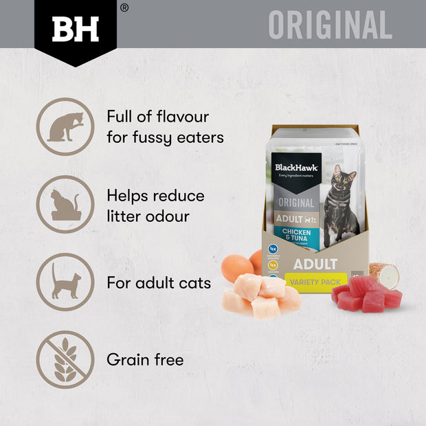 Black Hawk Pouches Adult Cat Wet Food Variety Pack in Gravy 12 x 85g