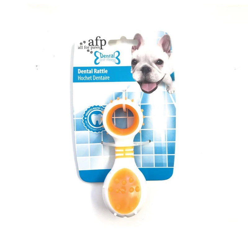 All For Paws Dog Dental Rattle Orange