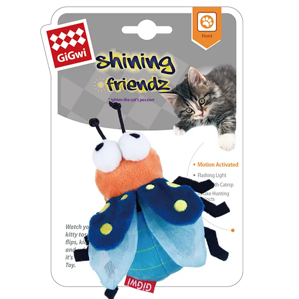 GiGwi Shining Friendz Firefly Cat Toy - Blue