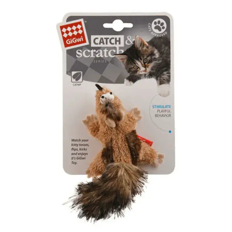 GiGwi Catch & Scratch Cat Toy - Chipmunk