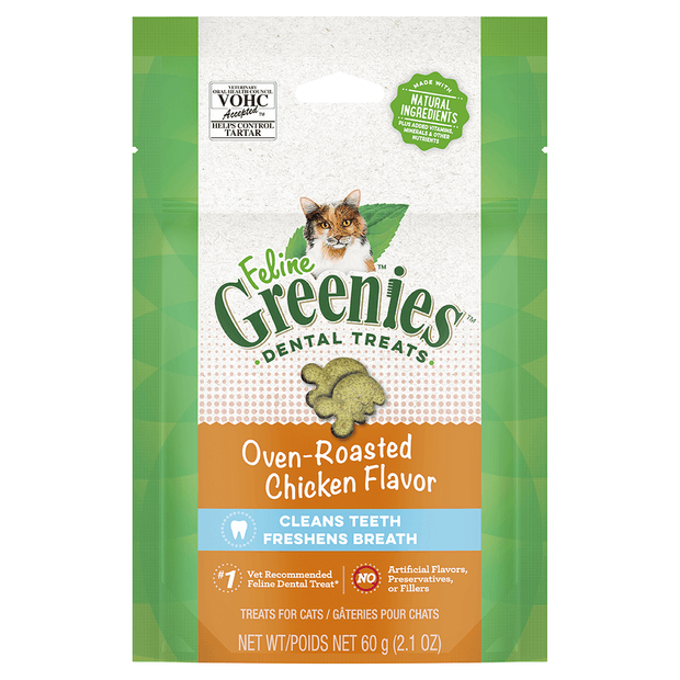 Greenies Dental Cat Treats Oven Roasted Chicken Flavor 60g