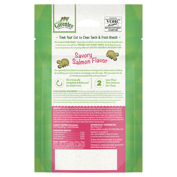 Greenies Dental Cat Treats Savoury Salmon Flavour 60g