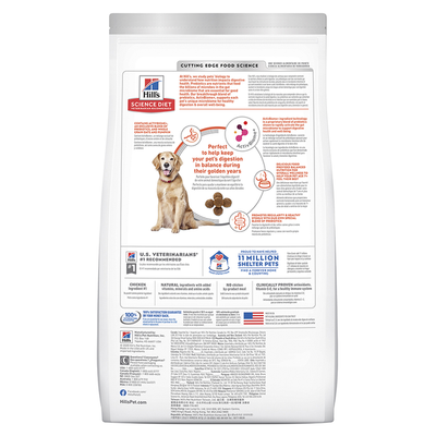 Hill’s Science Diet Adult Dog Food (7+) Perfect Digestion Chicken & Rice Recipe- 5.44kg