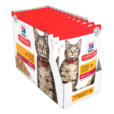 Hill’s Science Diet Adult Cat (1-6) Tender Chicken Pouches 12 x 85g