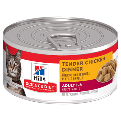 Hill’s Science Diet Adult Cat Wet Food Tender Chicken Recipe 24 x 156g