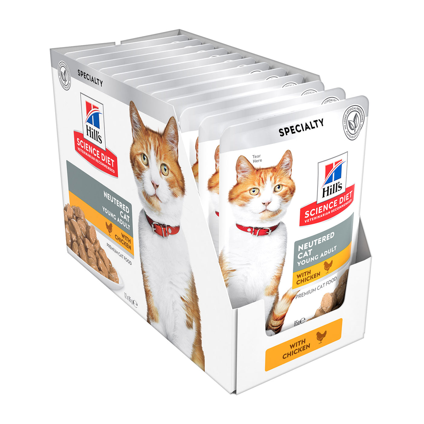 Hill’s Science Diet Neutered Young Adult Cat Wet Food Chicken Recipe Pouches 12 x 85g