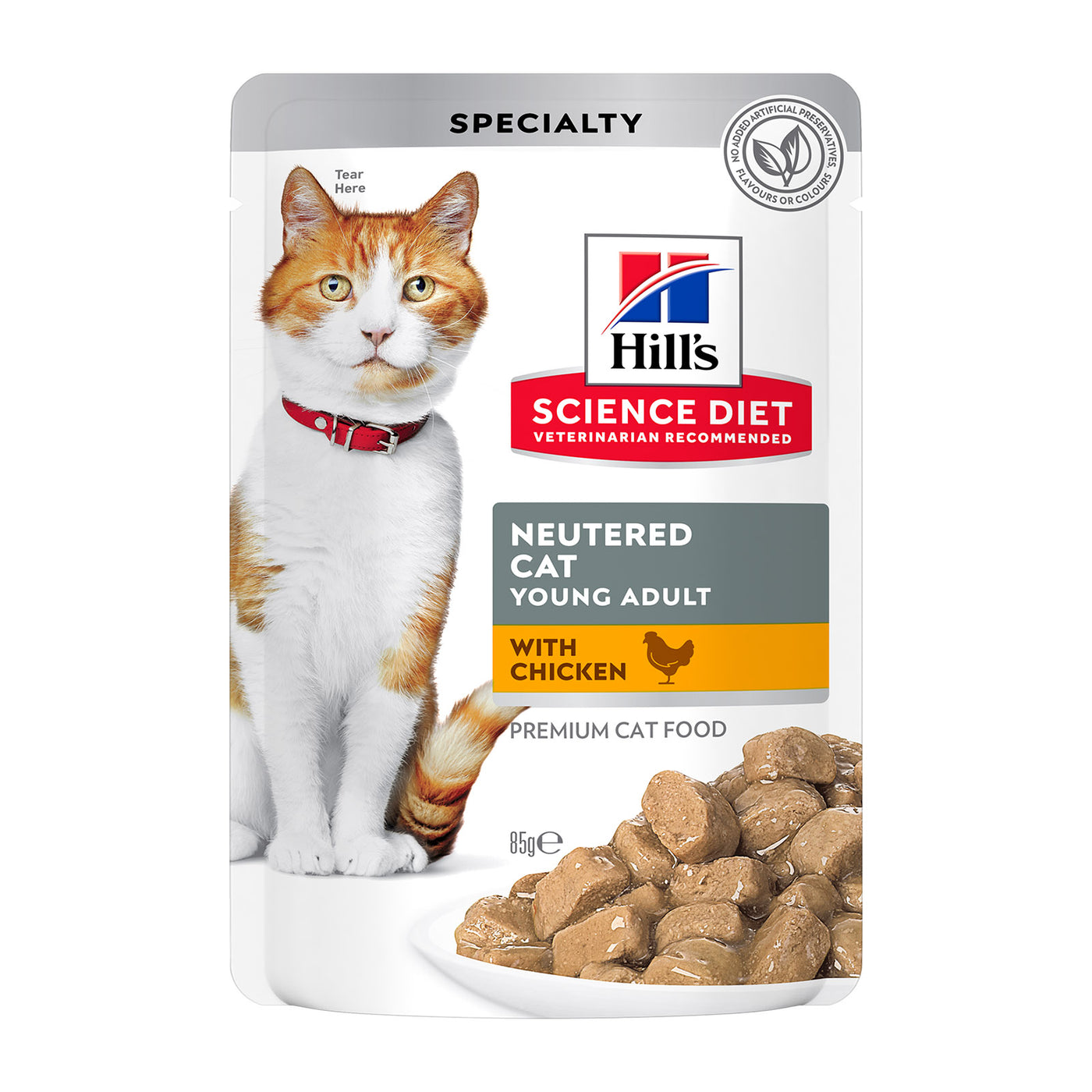 Hill’s Science Diet Neutered Young Adult Cat Wet Food Chicken Recipe Pouches 12 x 85g