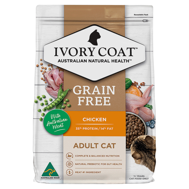 Ivory Coat Adult Cat Dry Food Grain Free Chicken Flavour 2kg