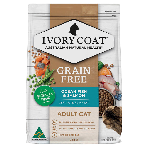 Ivory Coat Adult Cat Dry Food Grain Free Ocean Fish & Salmon Recipe