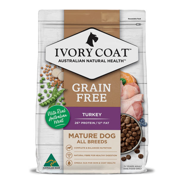 Ivory Coat Mature Dog Food GRAIN FREE Turkey Recipe