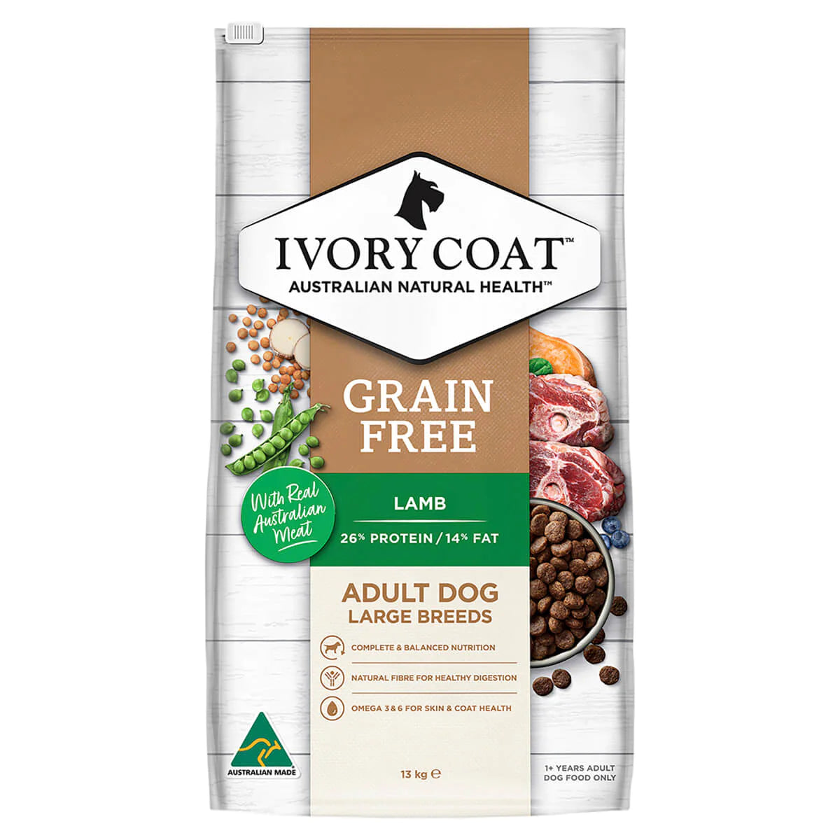 Ivory Coat Adult Dog Food Large Breed GRAIN FREE Lamb Recipe