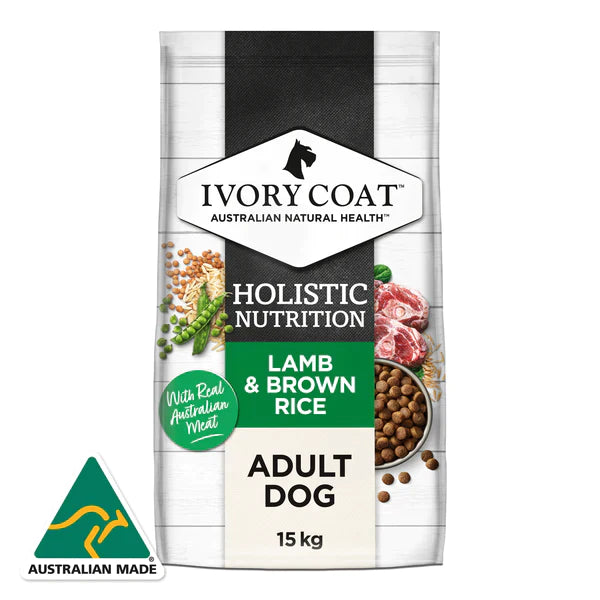 Ivory Coat Adult Dog Dry Food Holistic Nutrition Lamb & Brown Rice Recipe