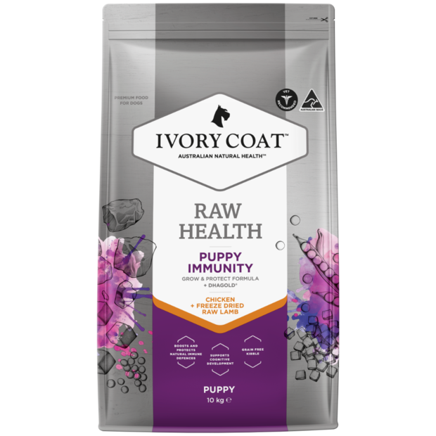 Ivory Coat Raw Health Dog Dry Food Puppy Immunity  - 10kg