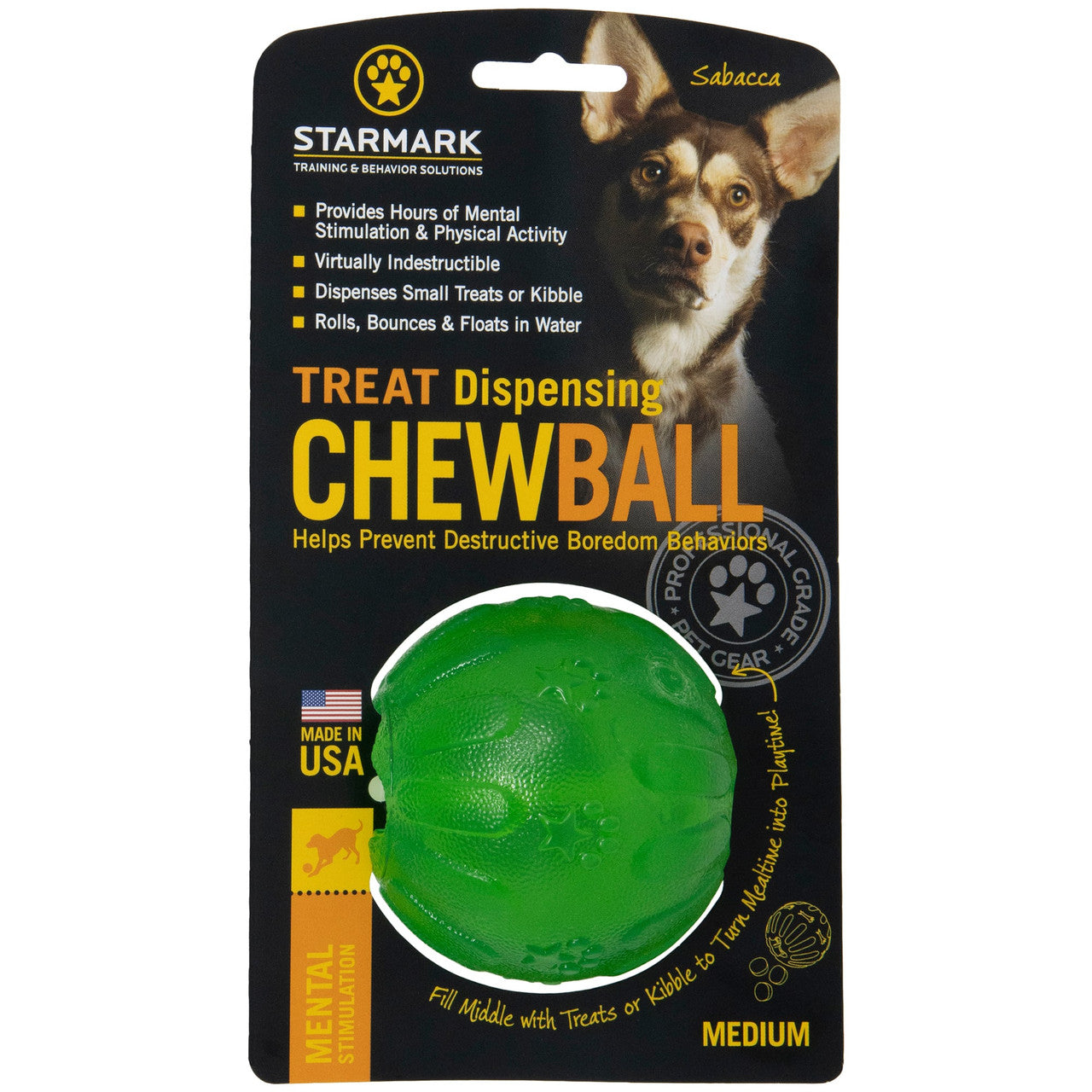 Starmark Treat Dispensing Dog Chew Ball