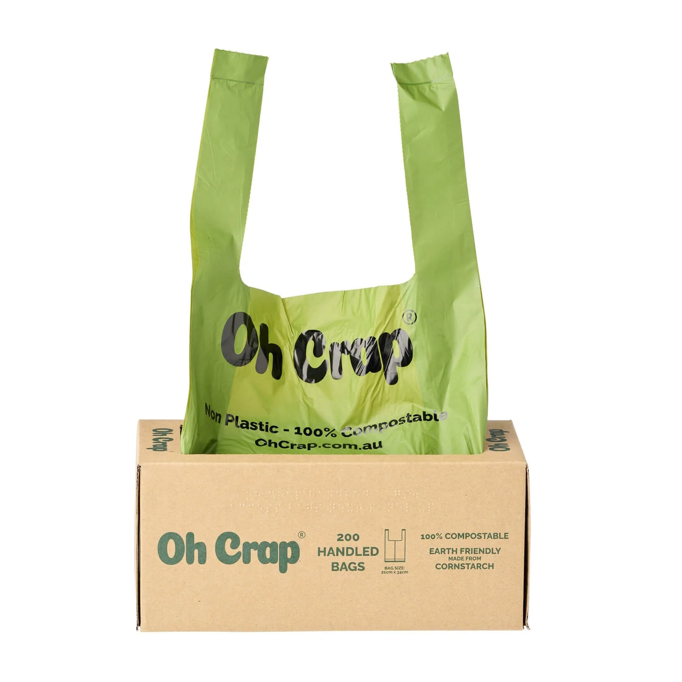 Oh Crap Compostable Dog Poop Bags With Handles - 200 Bags