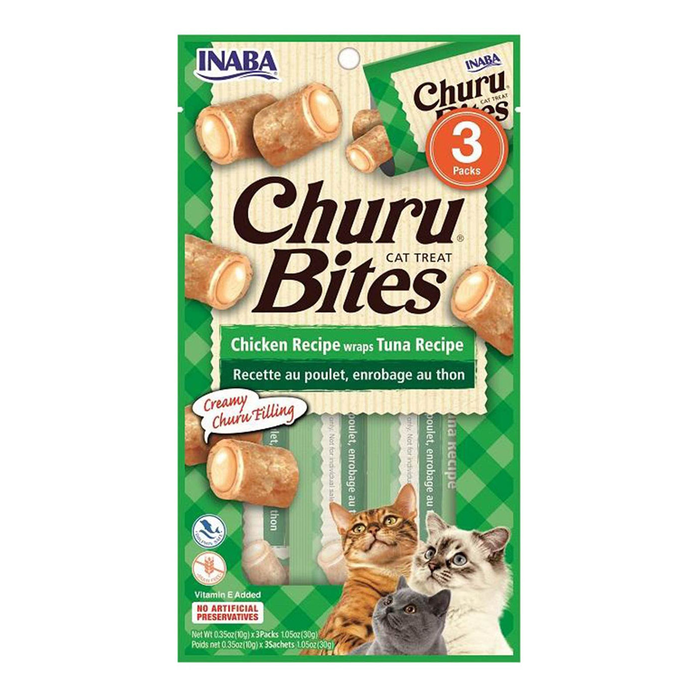 Inaba Cat Churu Bites Chicken and Tuna Recipe Wraps 6x30g