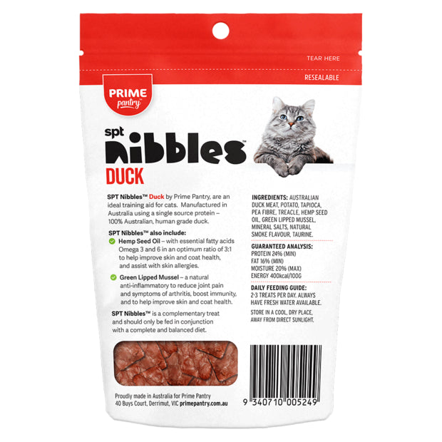 Prime100 Prime Pantry SPT Nibbles Cat Treats Duck 40g