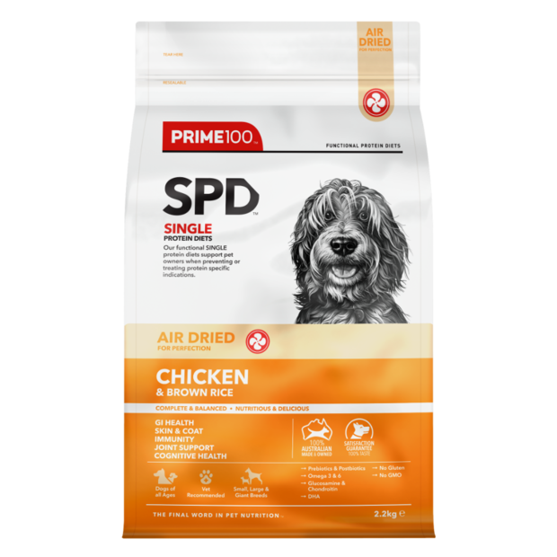 Prime100 SPD Air Dried Dog Food Chicken & Brown Rice 2.2kg