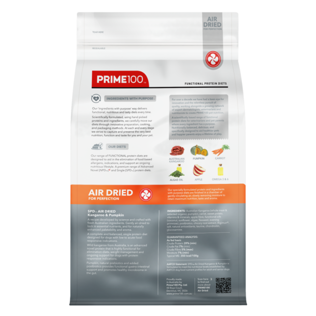 Prime100 SPD Air Dried Dog Food Kangaroo & Pumpkin