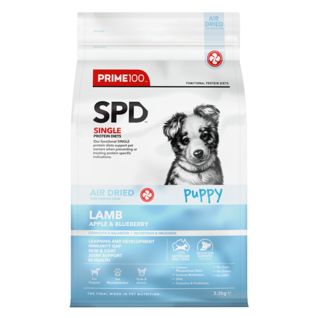 Prime100 SPD Air Dried Puppy Dry Food Lamb, Apple & Blueberry