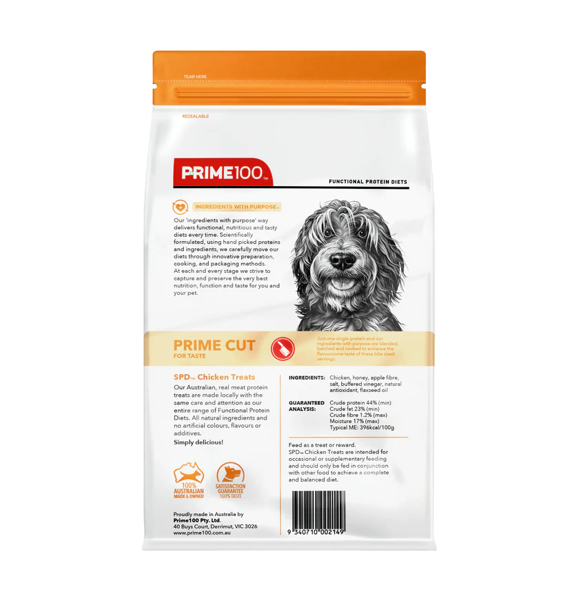 Prime100 SPD Prime Cut Dog Chicken Treats 100g