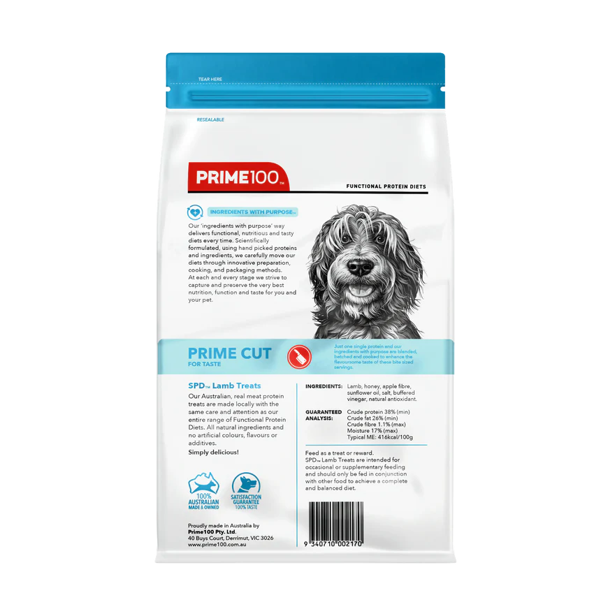 Prime100 SPD Prime Cut Dog Lamb Treats 100g