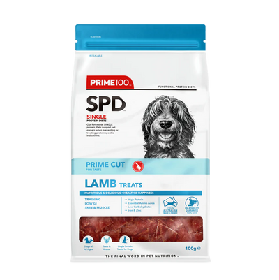 Prime100 SPD Prime Cut Dog Lamb Treats 100g