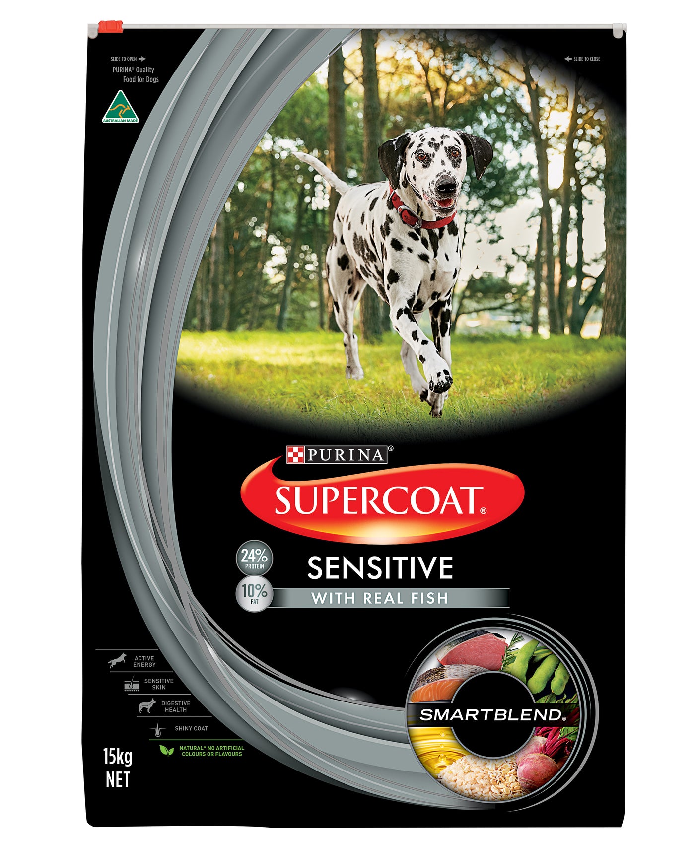 Supercoat Sensitive Skin Adult Dog Dry Food Fish 15kg